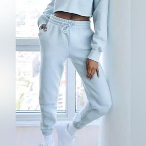 TNA Cozy Fleece Sweat Pants Light Blue Sz 2XS